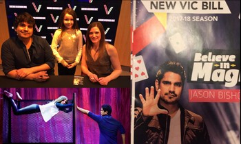 Here is a picture of my daughter Lily (in top left image of the composite photo) between Jason Bishop magician and his assistant Kim Hess taken after the magic show at the New Victory Theater.